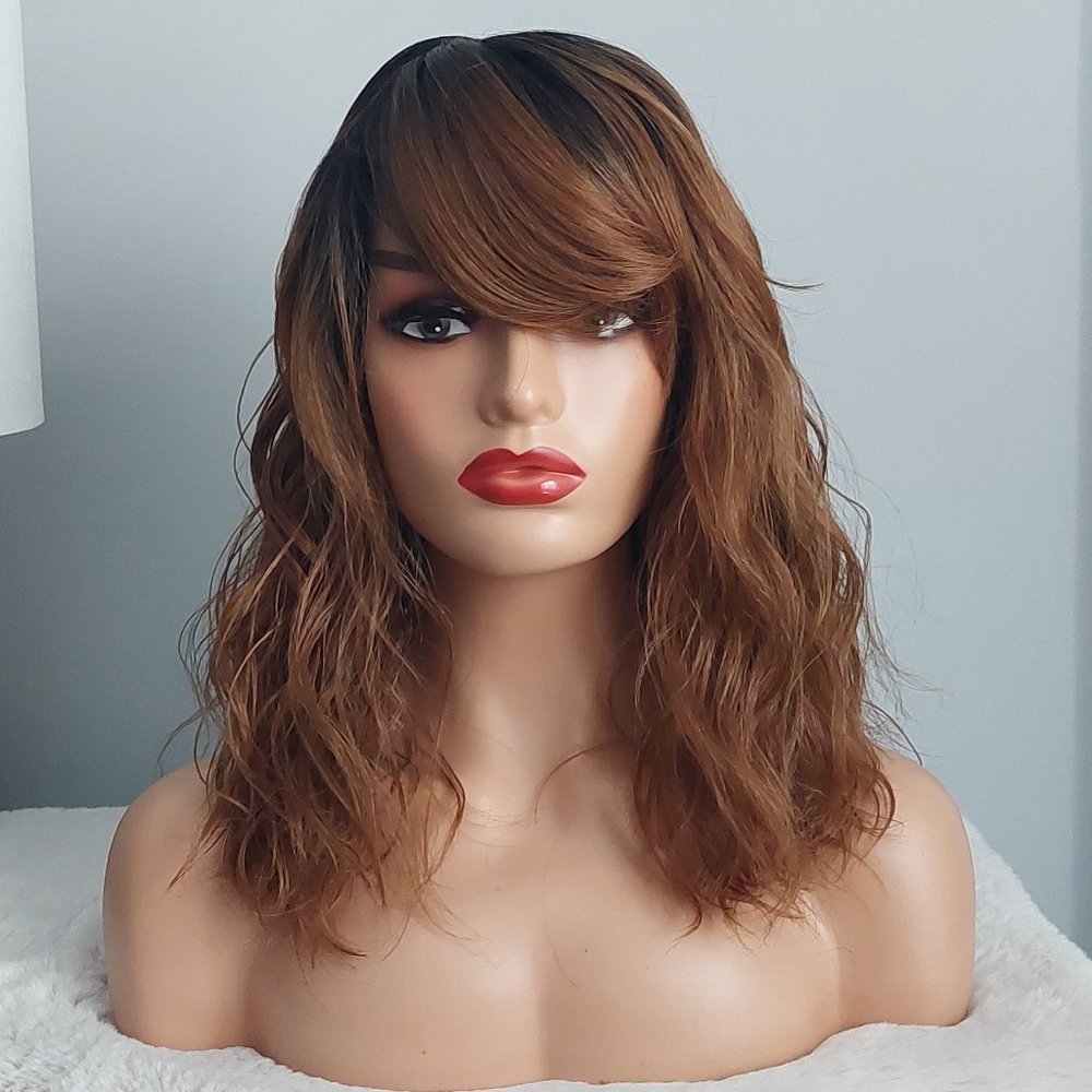Ombre Synthetic Wig with Bangs